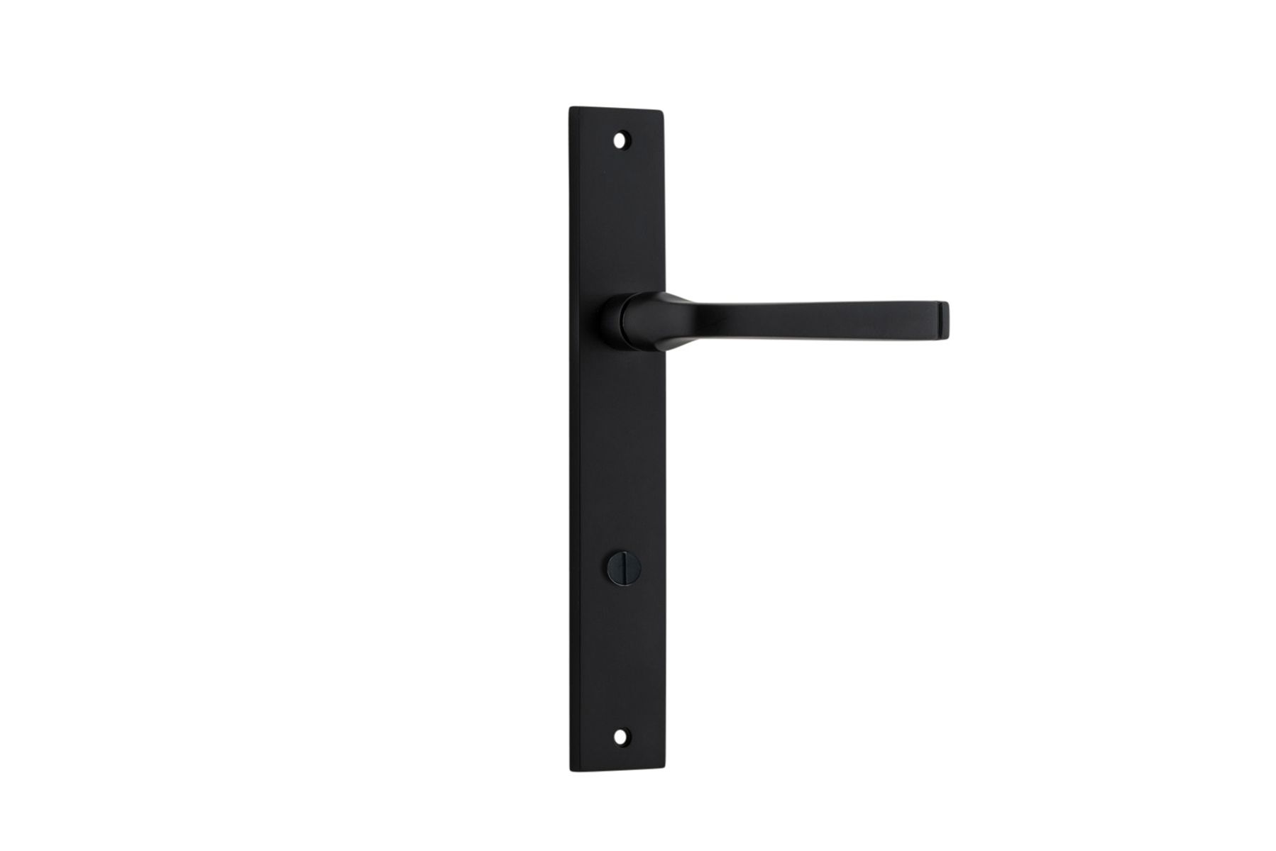 12708P85 - Annecy Lever - Rectangular Backplate - Matt Black - Privacy