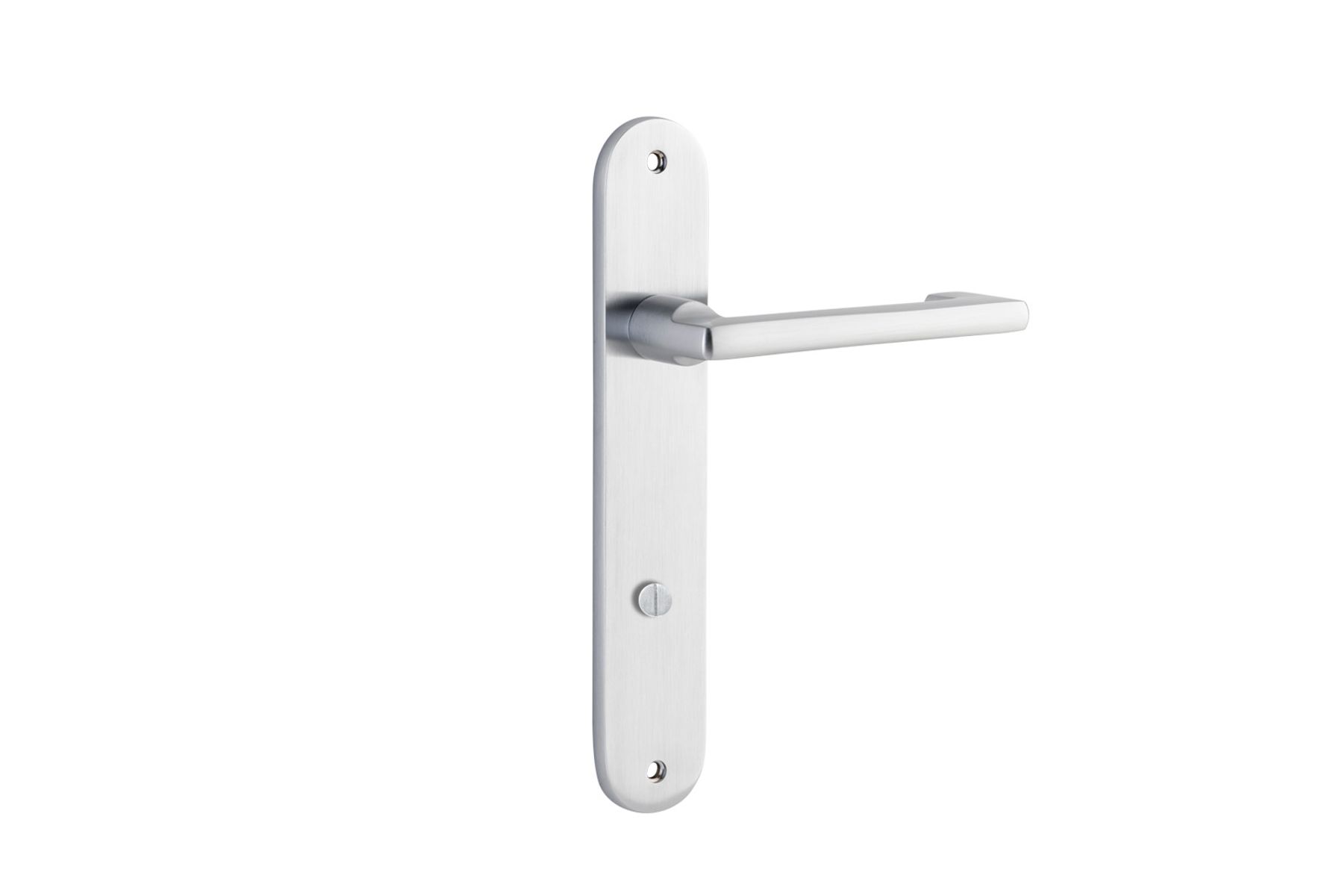 12352P85 - Baltimore Return Lever - Oval Backplate - Brushed Chrome - Privacy
