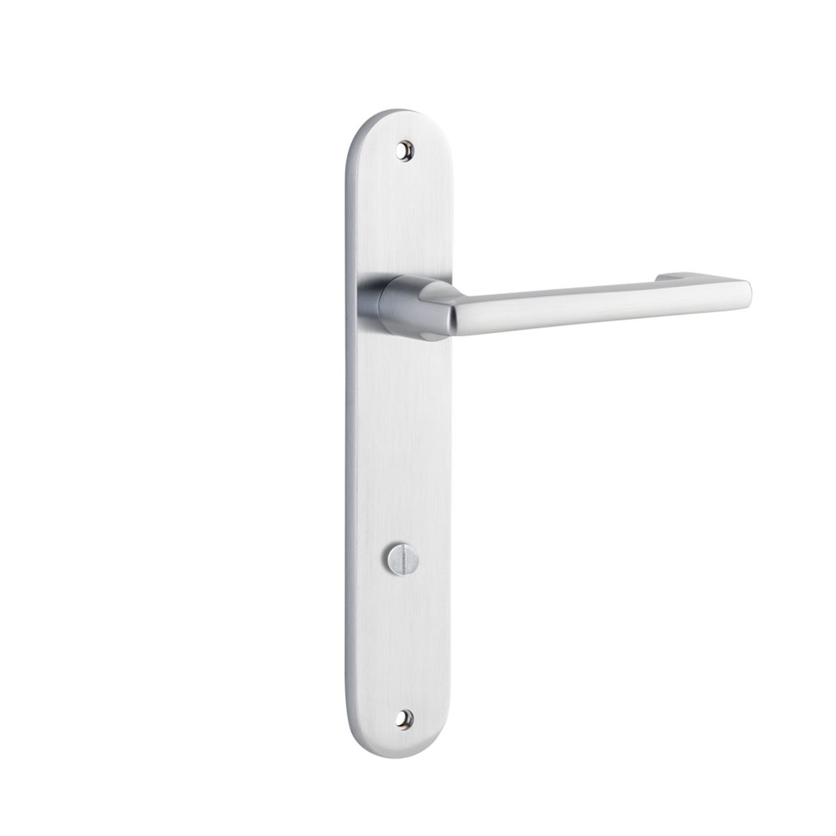 12352P85 - Baltimore Return Lever - Oval Backplate - Brushed Chrome - Privacy