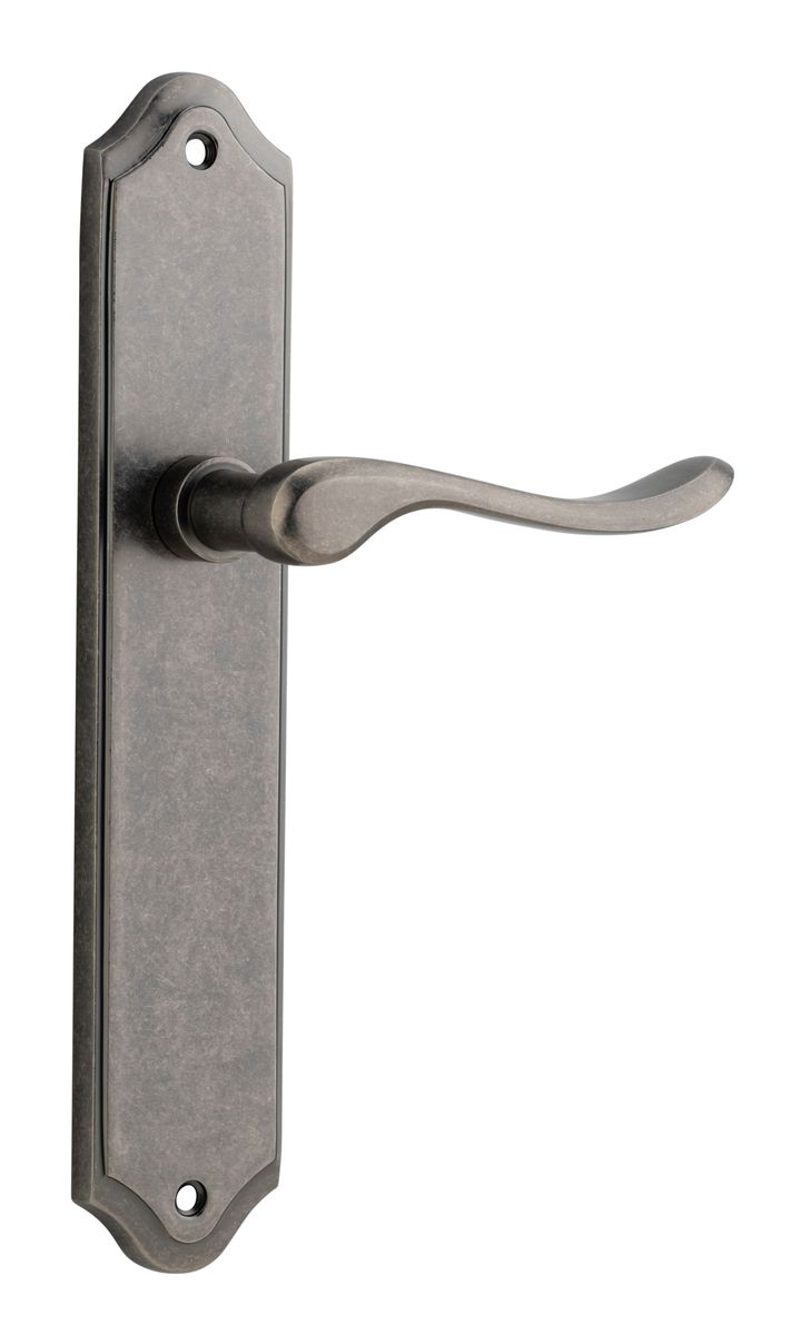 13922 - Stirling Lever - Shouldered Backplate - Distressed Nickel - Passage