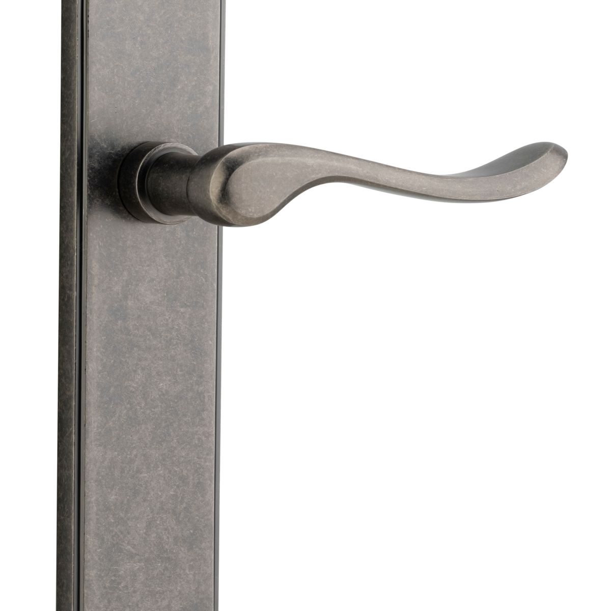13922 - Stirling Lever - Shouldered Backplate - Distressed Nickel - Passage