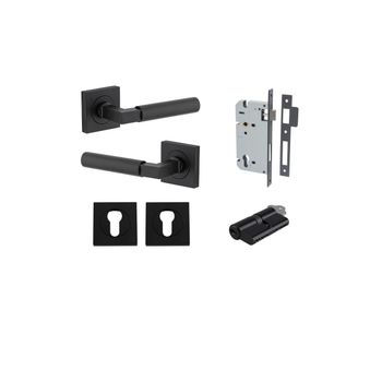 Berlin Lever - Square Rose Entrance Kit with High Security Lock