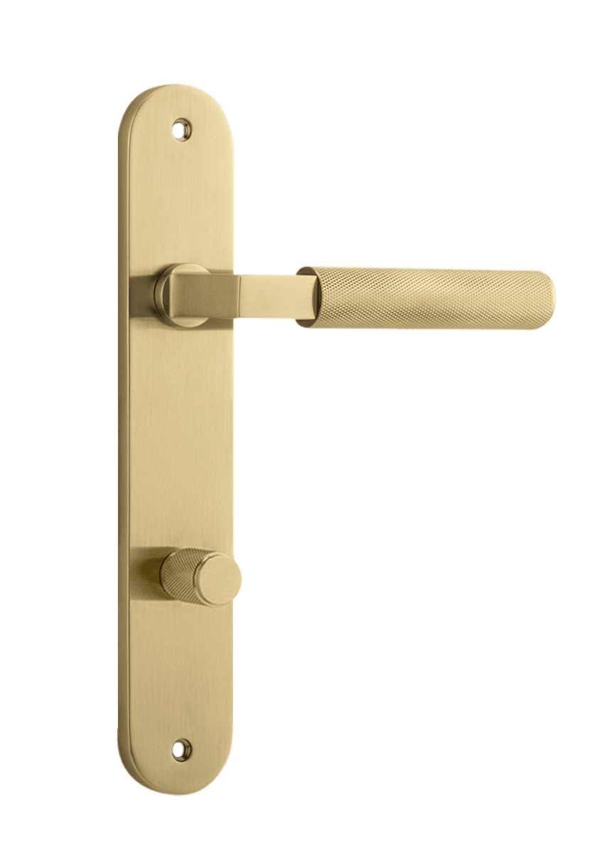 16268P85 - Brunswick Lever - Oval Backplate - Brushed Gold PVD - Privacy