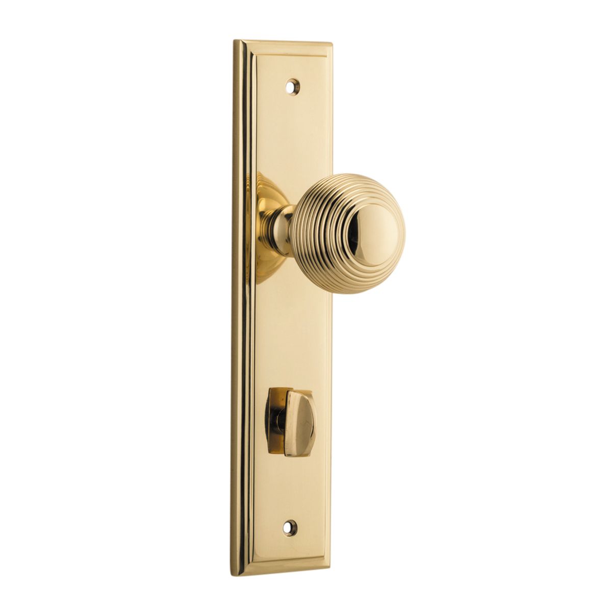 10342P85 - Guildford Knob - Stepped Backplate - Polished Brass - Privacy