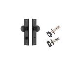 12831KPRIV60 - Paddington Knob - Chamfered Backplate Privacy Kit with Privacy Turn - Matt Black - Privacy