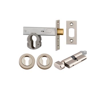 Euro Mortice Deadbolt Kit - 60mm Backset with Round Euro Escutcheon Key/Thumb