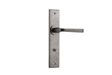 13788P85 - Annecy Lever - Chamfered Backplate - Distressed Nickel - Privacy