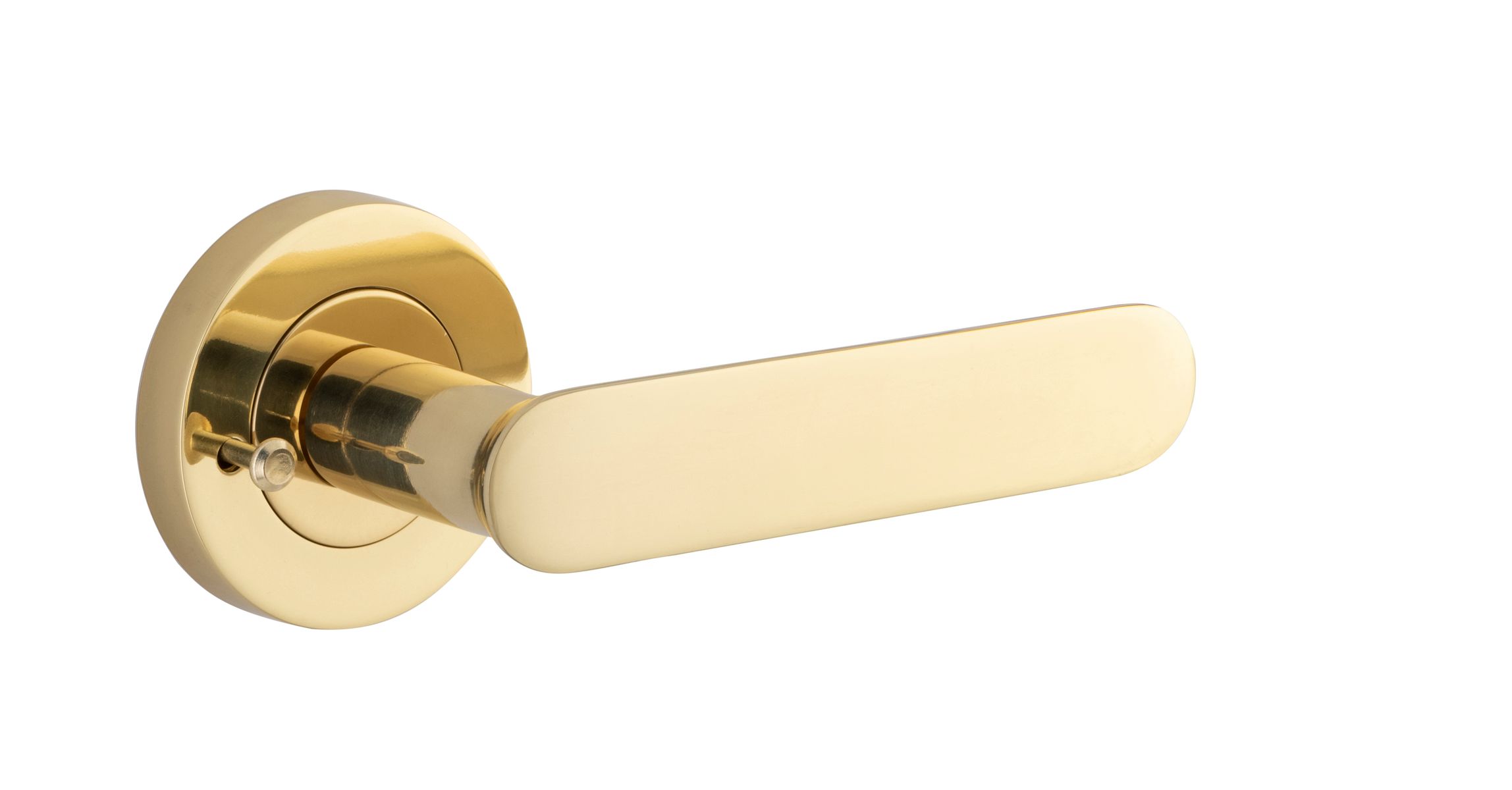 0330KIBPRIV60 - Bronte Lever - Round Rose Privacy Kit (Inbuilt Privacy) - Polished Brass - Privacy