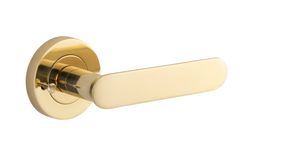 0330KIBPRIV60 - Bronte Lever - Round Rose Privacy Kit (Inbuilt Privacy) - Polished Brass - Privacy