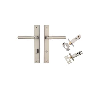 Helsinki Lever - Rectangular Backplate Privacy Kit with Privacy Turn