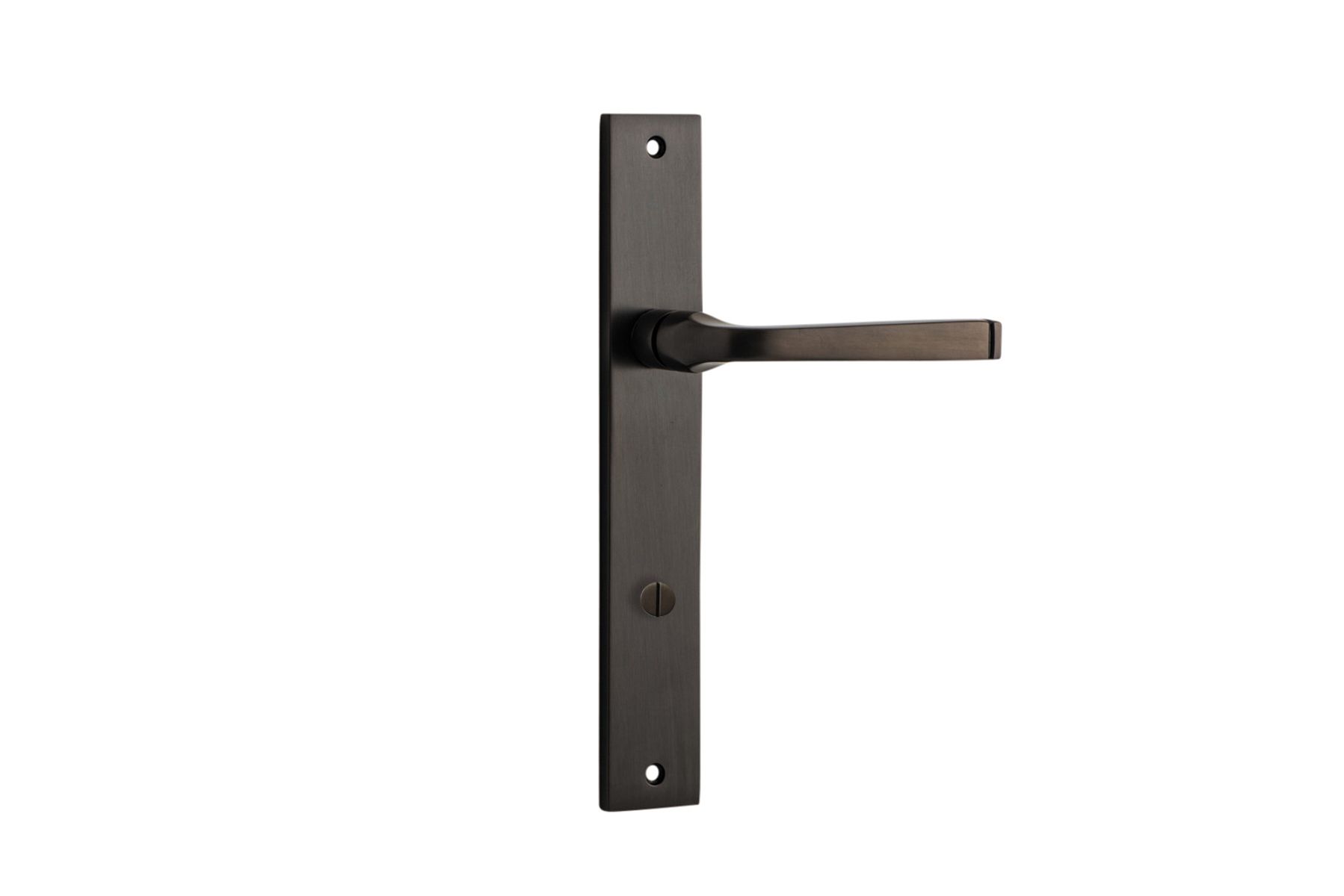 10708P85 - Annecy Lever - Rectangular Backplate - Signature Brass - Privacy