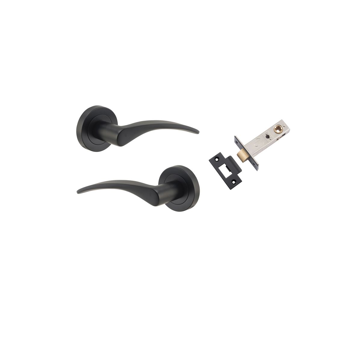 9223KPASS60 - Oxford Lever - Round Rose Passage Kit - Matt Black - Passage