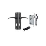 12704KENTR60KT - Oxford Lever - Rectangular Backplate Entrance Kit with High Security Lock - Matt Black - Entrance