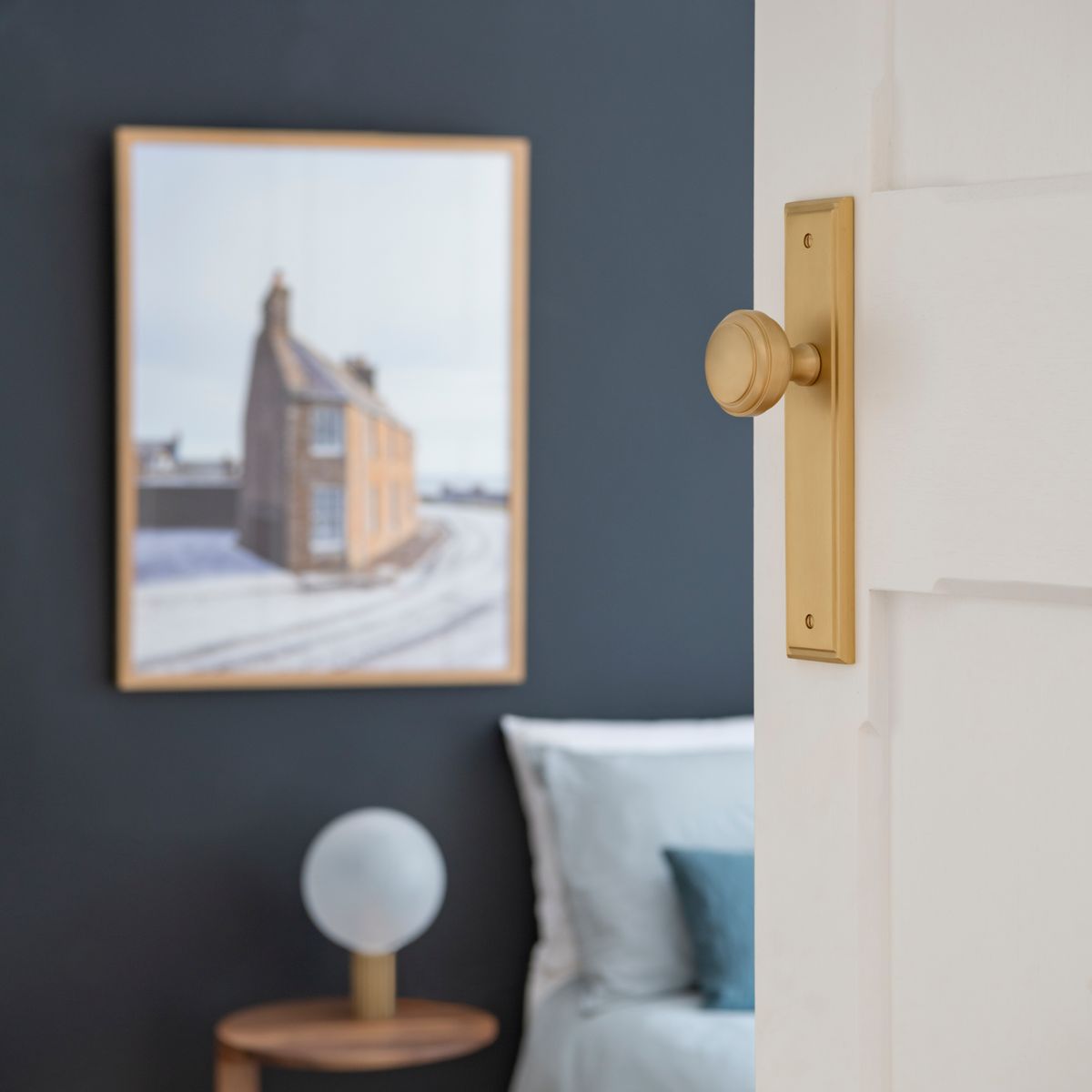 15338 - Paddington Knob - Stepped Backplate - Brushed Brass - Passage