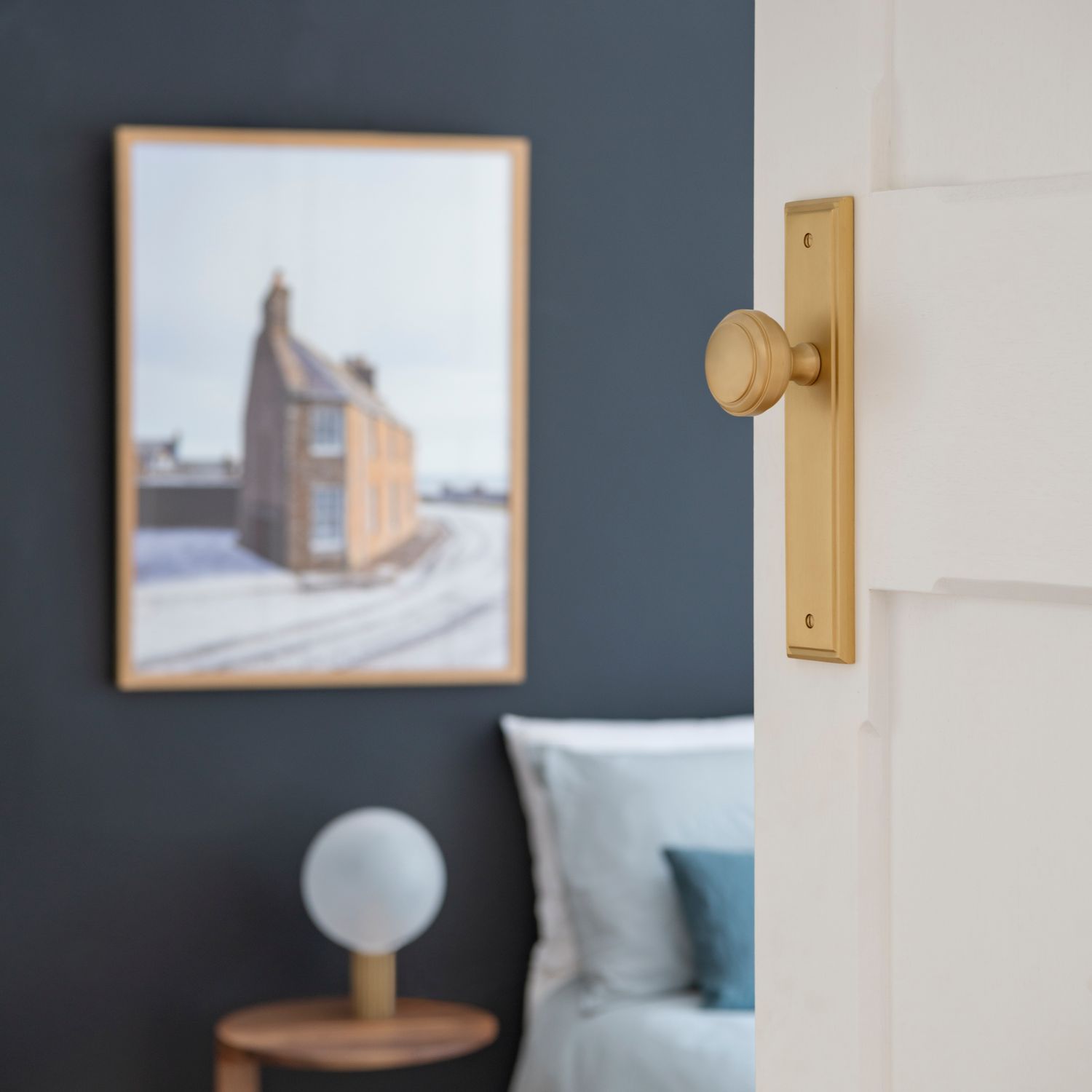 15338 - Paddington Knob - Stepped Backplate - Brushed Brass - Passage