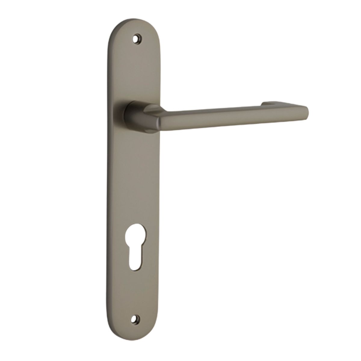 16752E85 - Baltimore Return Lever - Oval Backplate - Graphite PVD - Entrance