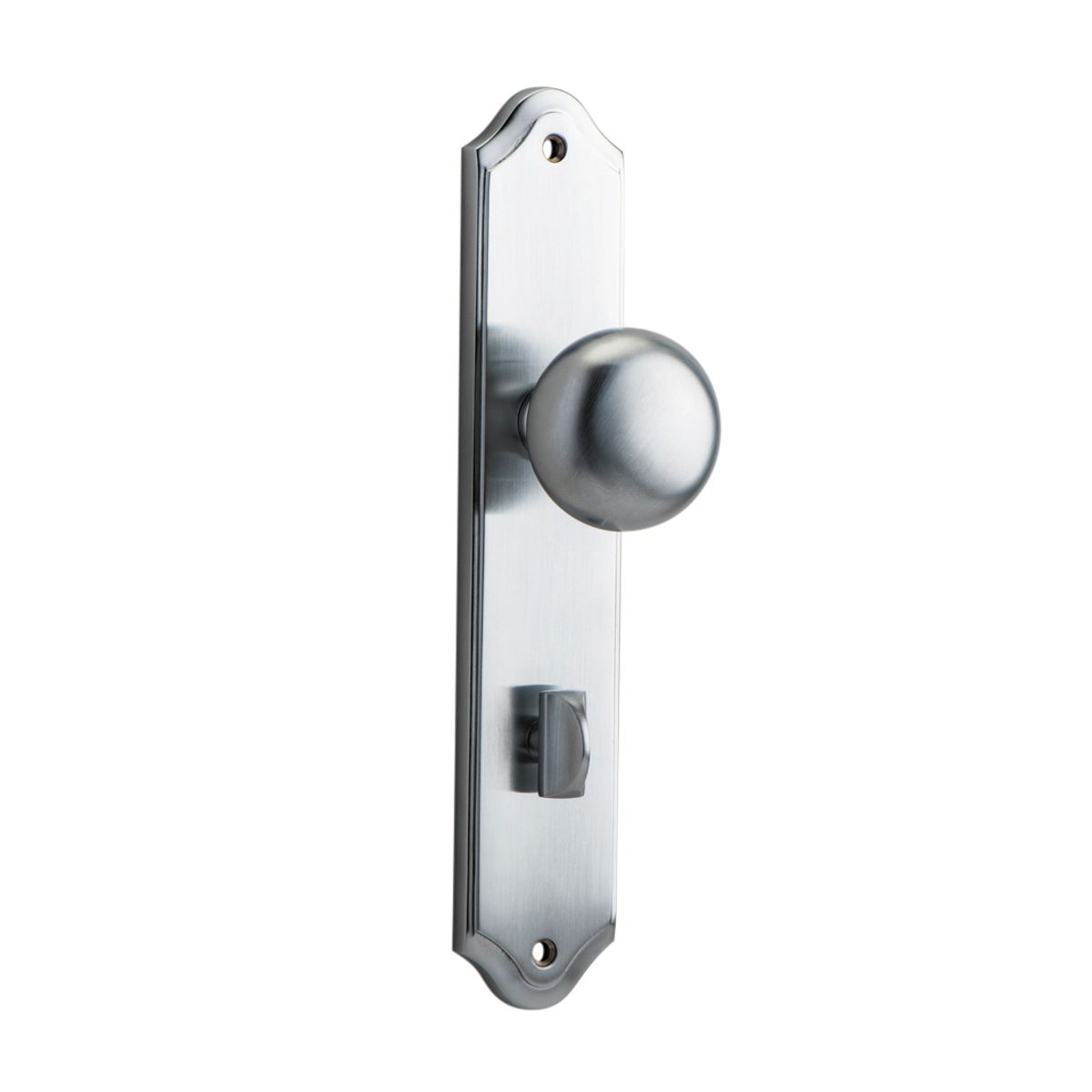 12328P85 - Cambridge Knob - Shouldered Backplate - Brushed Chrome - Privacy
