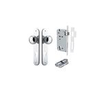 11832KENTR60KK - Paddington Knob - Oval Backplate Entrance Kit with High Security Lock - Polished Chrome - Entrance
