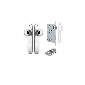 Paddington Knob - Oval Backplate Entrance Kit with High Security Lock