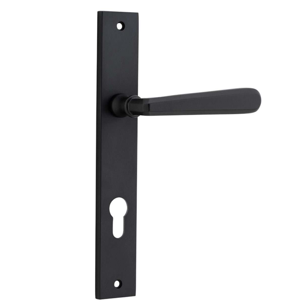 12872E85 - Copenhagen Lever - Rectangular Backplate - Matt Black - Entrance