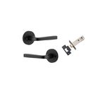 0323KIBPRIV60 - Annecy Lever - Round Rose (Inbuilt Privacy) - Matt Black - Privacy