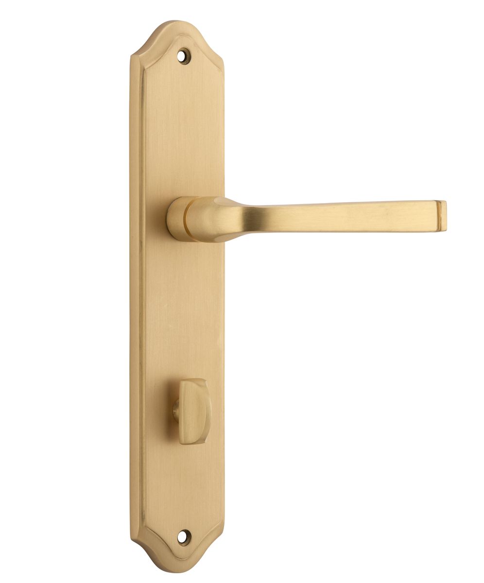 15220P85 - Annecy Lever - Shouldered Backplate - Brushed Brass - Privacy