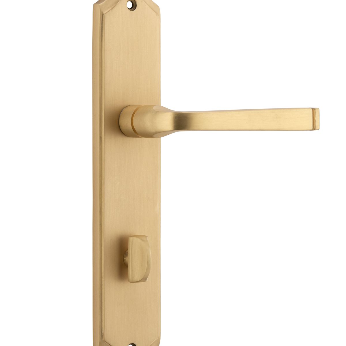 15220P85 - Annecy Lever - Shouldered Backplate - Brushed Brass - Privacy