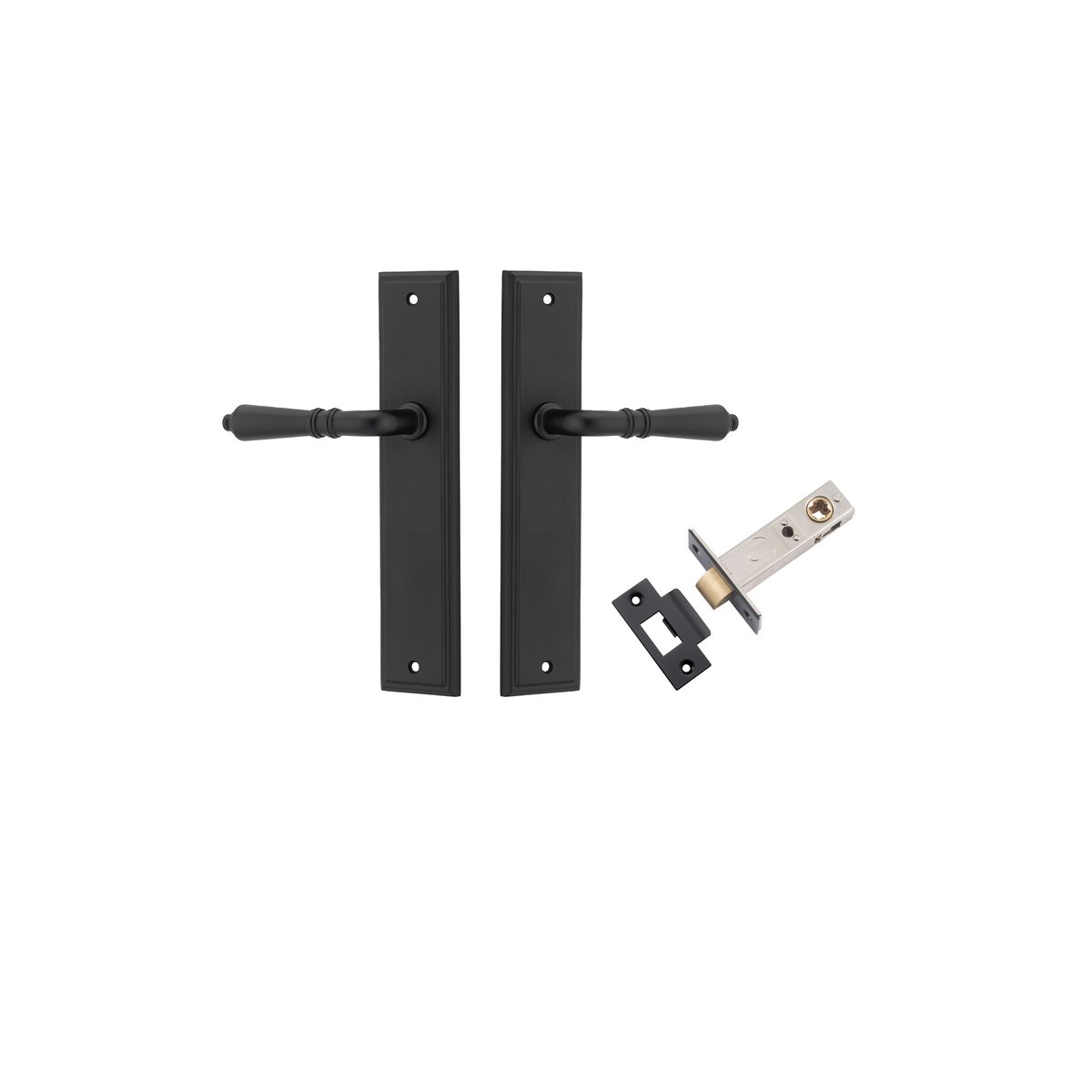 12736KPASS60 - Sarlat Lever - Stepped Backplate Passage Kit - Matt Black - Passage