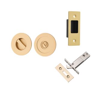 Round Sliding Door Pull Privacy Kit with Inbuilt Privacy Turn