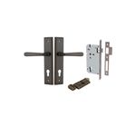 10878KENTR60KT - Copenhagen Lever - Stepped Backplate Entrance Kit with High Security Lock - Signature Brass - Entrance