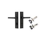 12902KPRIV60 - Helsinki Lever - Stepped Backplate Privacy Kit with Privacy Turn - Matt Black - Privacy
