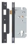 6069 - Rebated 85mm Euro Mortice Locks - 60mm Backset - Matt Black