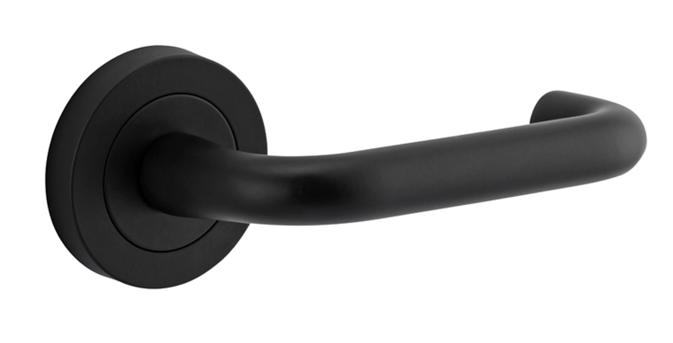 20353 - Oslo Lever - Round Rose - Matt Black - Passage