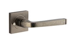 0397KIBPRIV60 - Annecy Lever - Square Rose (Inbuilt Privacy) - Distressed Nickel - Privacy