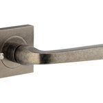 0397KIBPRIV60 - Annecy Lever - Square Rose (Inbuilt Privacy) - Distressed Nickel - Privacy