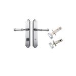12218KPRIV60 - Verona Lever - Shouldered Backplate Privacy Kit with Privacy Turn - Brushed Chrome - Privacy