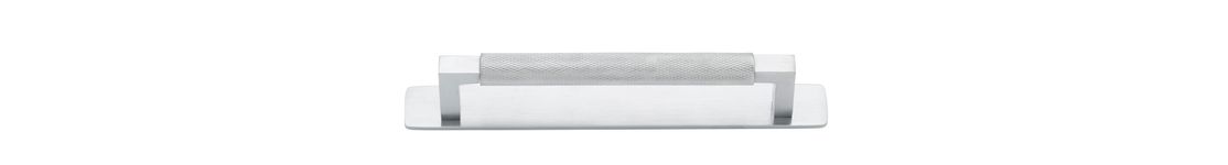 22113B - Brunswick Cabinet Pull with Backplate  - CTC160mm - Brushed Chrome