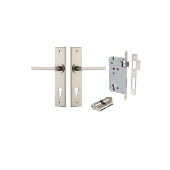 Baltimore Lever - Chamfered Backplate Entrance Kit with High Security Lock