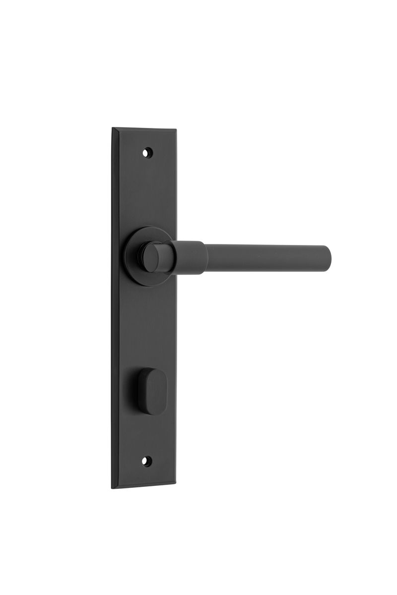 12904P85 - Helsinki Lever - Chamfered Backplate - Matt Black - Privacy