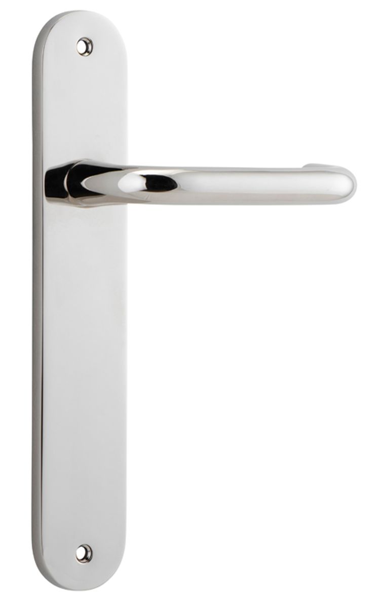 14346 - Oslo Lever - Oval Backplate - Polished Nickel - Passage