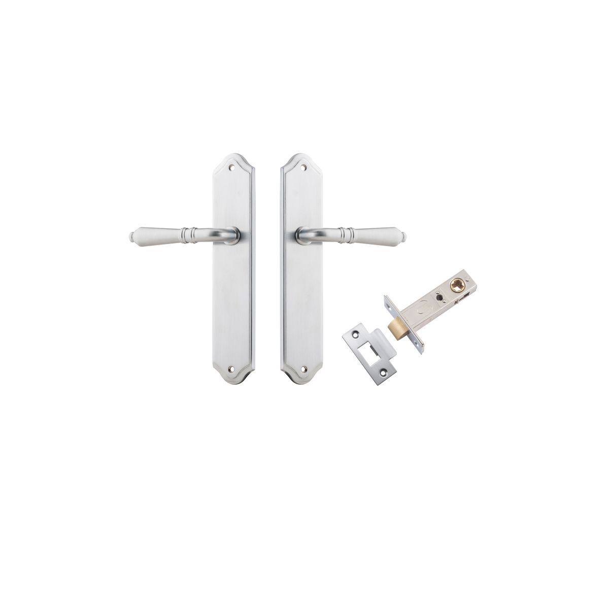 12212KPASS60 - Sarlat Lever - Shouldered Backplate Passage Kit - Brushed Chrome - Passage