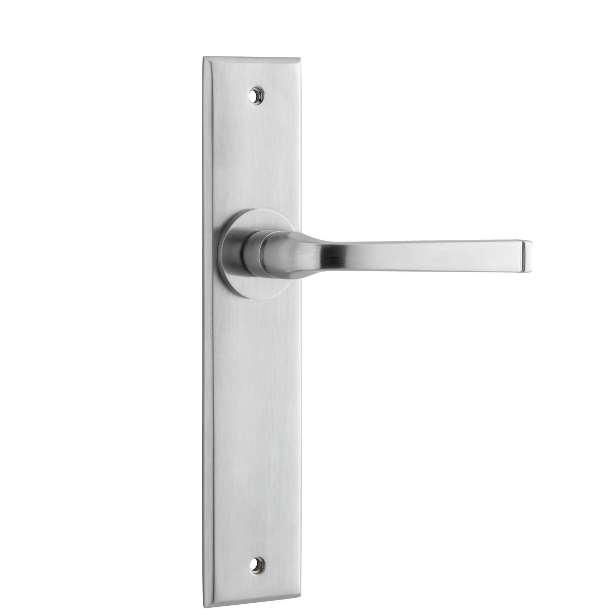 12288 - Annecy Lever - Chamfered Backplate - Brushed Chrome - Passage