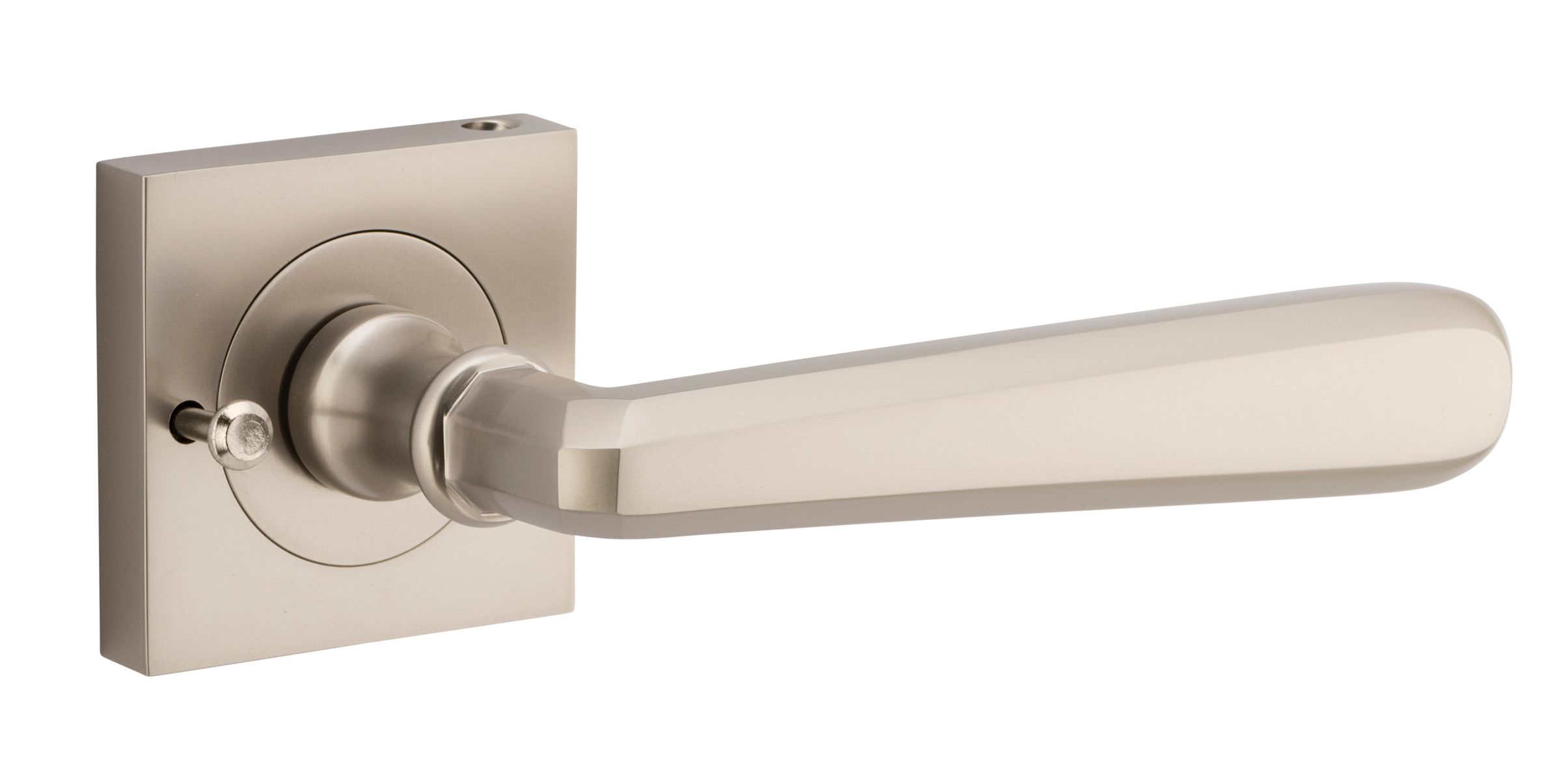 21199KIBPRIV60 - Copenhagen Lever - Square Rose (Inbuilt Privacy) - Satin Nickel - Privacy