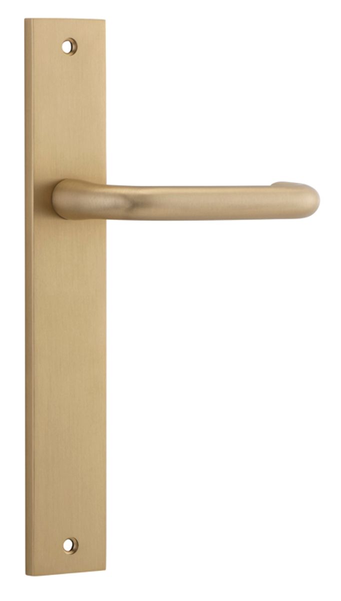 15344 - Oslo Lever - Rectangular Backplate - Brushed Brass - Passage