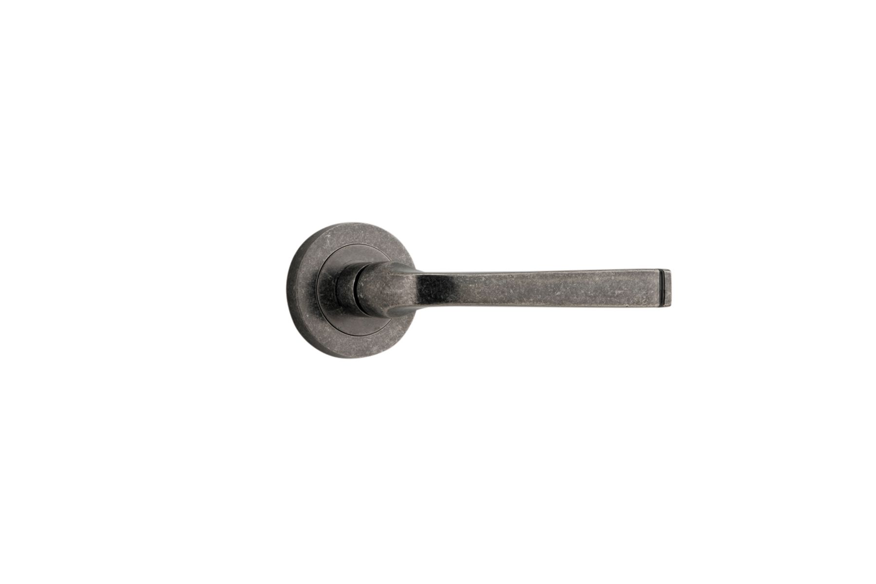 0327 - Annecy Lever - Round Rose - Distressed Nickel - Passage