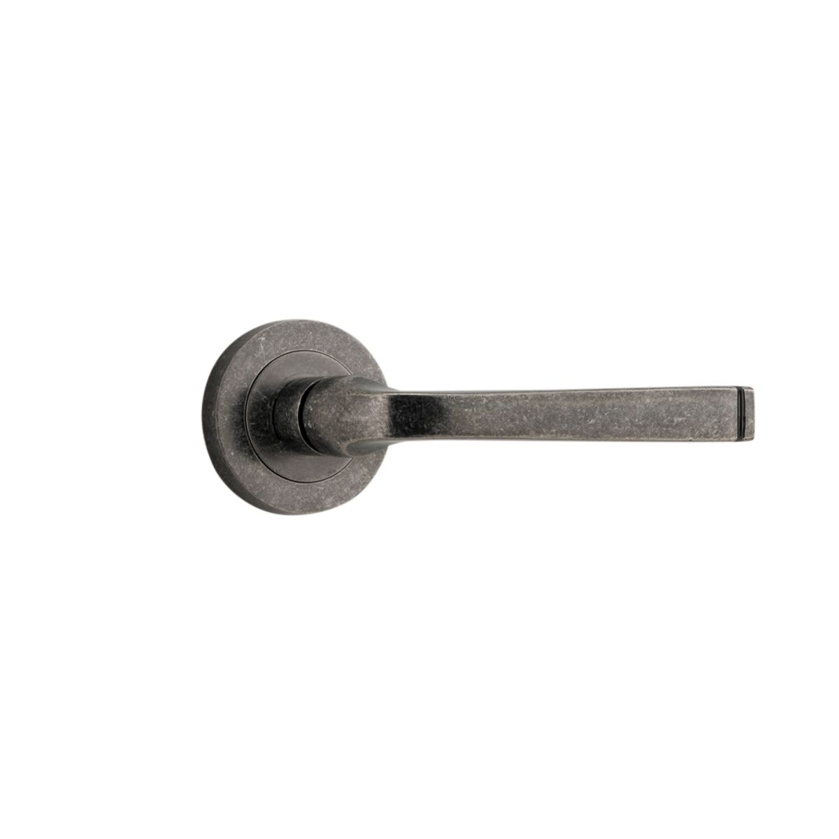 0327 - Annecy Lever - Round Rose - Distressed Nickel - Passage