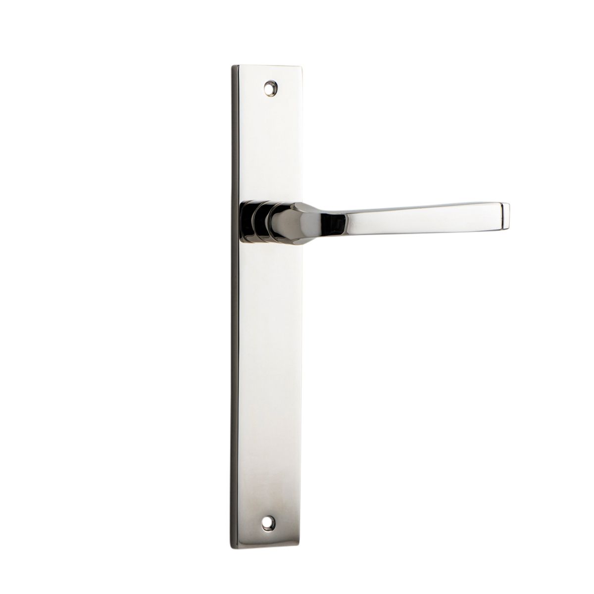 14208 - Annecy Lever - Rectangular Backplate - Polished Nickel - Passage