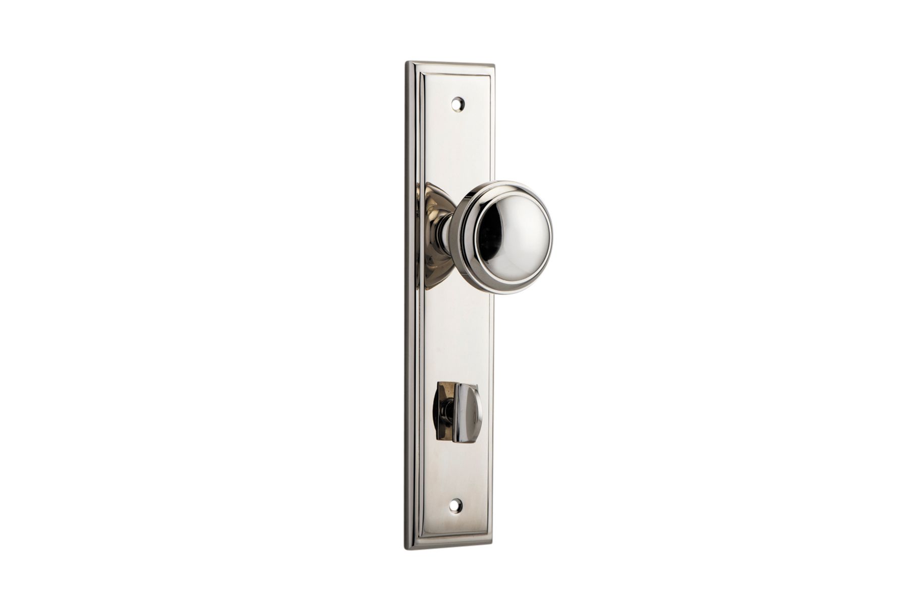 14338P85 - Paddington Knob - Stepped Backplate - Polished Nickel - Privacy