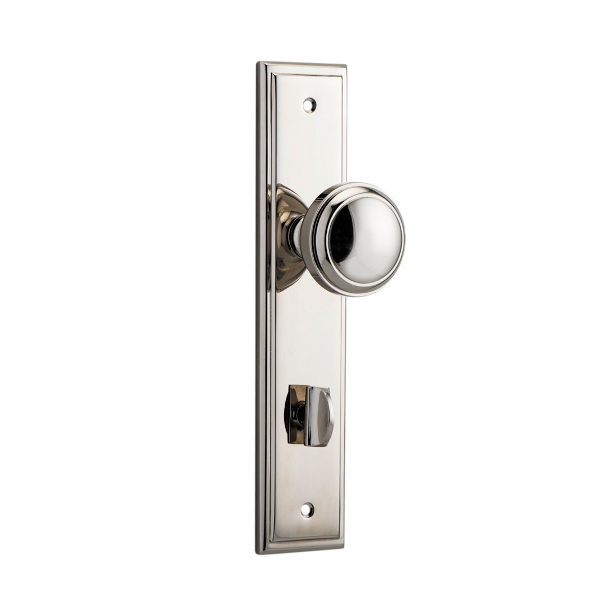 14338P85 - Paddington Knob - Stepped Backplate - Polished Nickel - Privacy