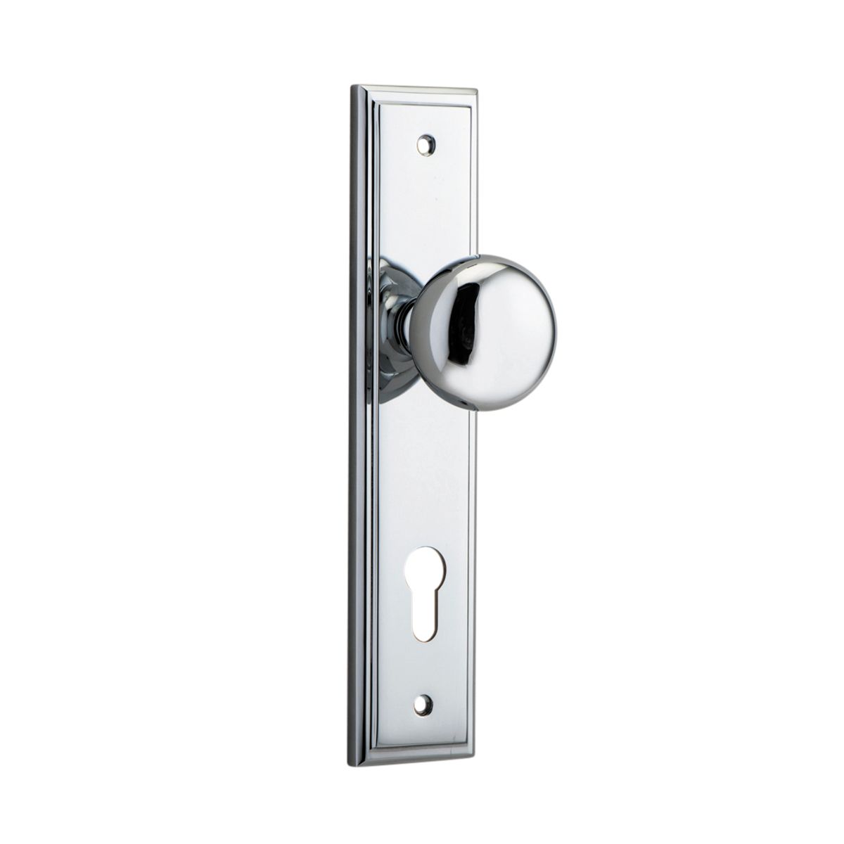 11840E85 - Cambridge Knob - Stepped Backplate - Polished Chrome - Entrance